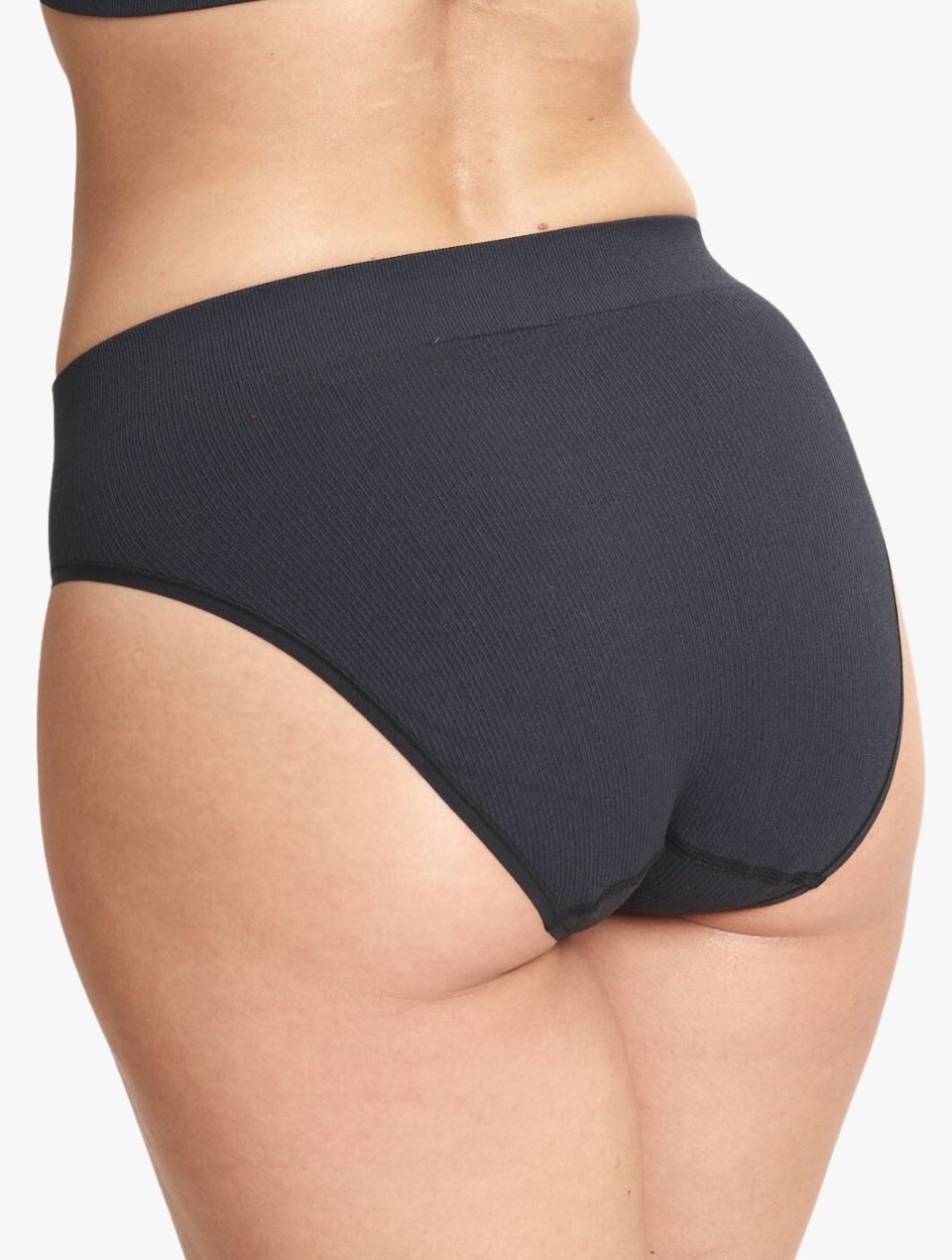 ELLE Seamless Rib High Waisted Brief - Black – ELLE Intimates