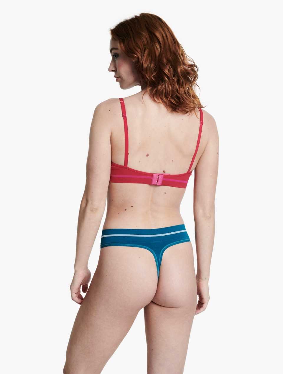 ELLE Headline Seamless Thong - Blue Coral Headline