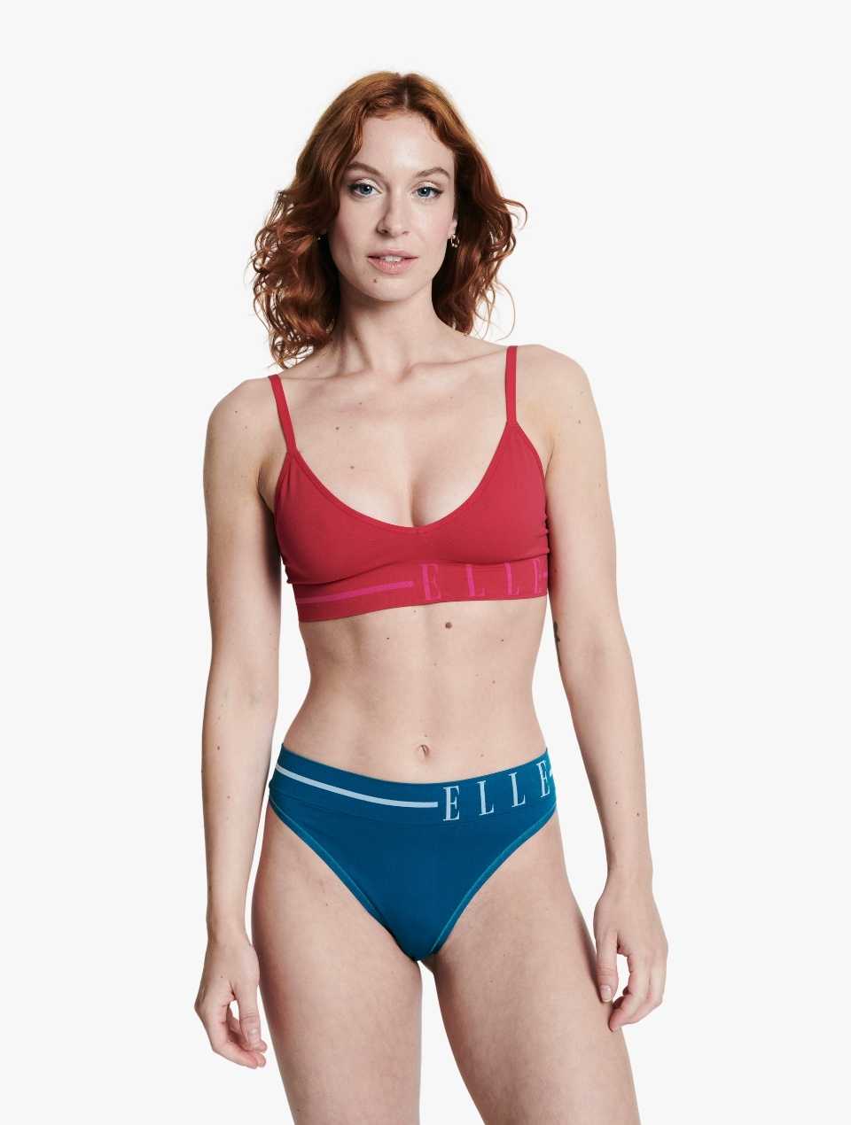 ELLE Headline Seamless Thong - Blue Coral Headline