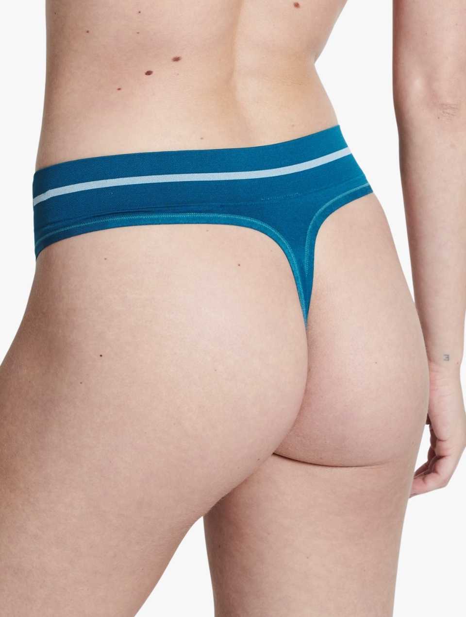 ELLE Headline Seamless Thong - Blue Coral Headline