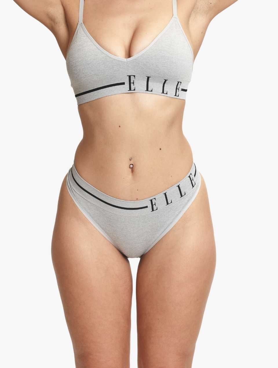 ELLE Headline Seamless Thong - Grey Marl Headline