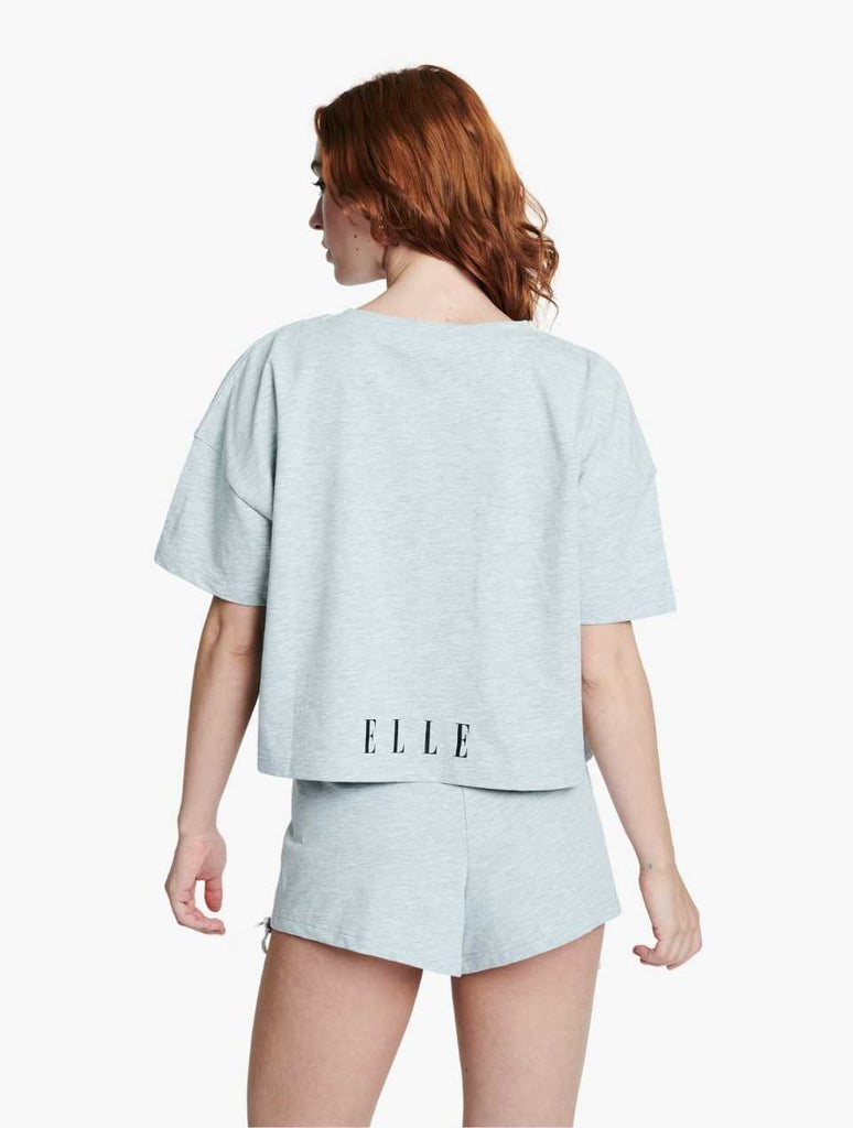 ELLE Loungewear Tie Detail Shorts - Grey Loungewear
