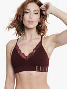 ELLE Seamless & Lace Bralette & Thong Set - Chocolate Truffle Seamless & Lace