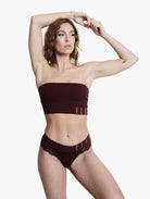 ELLE Seamless & Lace Thong - Chocolate Truffle Seamless & Lace