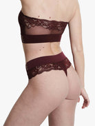 ELLE Seamless & Lace Thong - Chocolate Truffle Seamless & Lace