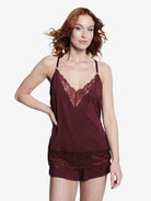 ELLE Modal & Lace Nightwear Cami - Chocolate Truffle Modal & Lace Nightwear